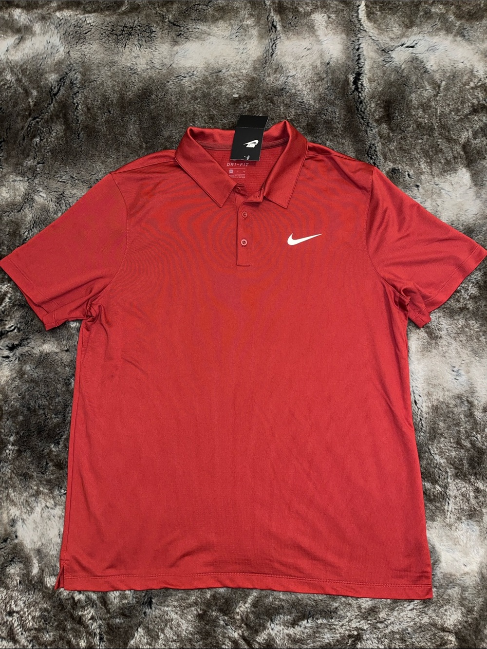 Nike Polo Mens XL Dri-fit Crimson Red 3 button Polyester Short Sleeve DC7841 $60